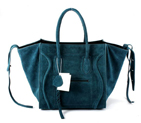 Celine Luggage Phantom Bags in Suede Leather Atrovirens 35801