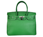 Hermes Birkin 35CM Palm stripes leather in Dark green with Silver hardware H35PSDGS