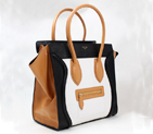 Celine Luggage Medium Handbags Black and white with Crocodile Pattern 98169