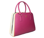 Prada Saffiano Leather Medium Tote Bag BL5018 Peach&White BL5018