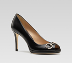 'new hollywood' mid heel open-toe platform pump with horsebit detail 257886 AMJ00 1000