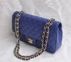 Chanel 2.55 Quilted Flap Bag 1112 Deep Blue with Gold Hardware