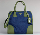 Top Quality Prada BN2254_2ARC_F0LNU Denim Tote Bag Aviator Blue Larch Green BN2254