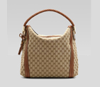 'bella' large hobo with woven leather bow, bamboo 269947 A7M0G 8526