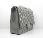 Chanel Flap Bag Quilted Gray Patent with Silver Chain 1116 1116