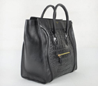 Celine Luggage Juboo Woman Handbag Black with Alligator 98170