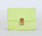 Hot Sell Celine Classic Box Small Flap Bag Snake Leather Teal