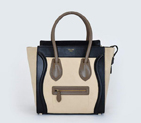Celine Luggage Boston Tote Bag Ferrari&Suede Leather Black 98170