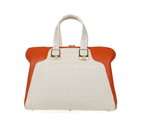Fendi Large Chameleon Croco Leather Top Zip Tote Bag F8812 Light Pink&Brown F8812