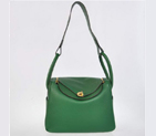 Hermes Lindy 30CM Havanne Handbags 1057 Dark Green Leather Golden Hardware