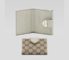 mini flap french wallet with engraved gucci script