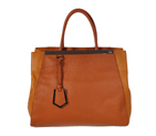 Fendi 2Jours Bag coffee Calfskin Leather F8017