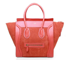 Celine Luggage Mini Boston Bags Original Leather&Suede Maple Red 3308