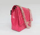 Chanel Flap Bag Quilted Plum-Patent Lambskin with Gold Chain 1116 1116