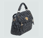 Miu Miu Matelasse Leather Top Handle 90289 Black 90289