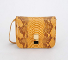 Celine Classic Box Small Flap Bag Snake Leather Yellow