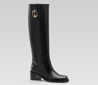'barbara' low heel boot with double G ornament 278243 ANK00 1000
