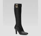 'interlocking' mid heel boot with interlocking G o 225356 AL240 1000