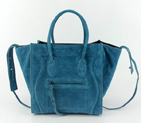 Celine Luggage Phantom Square Bags Suede Leather 108905 Atrovirens 108905