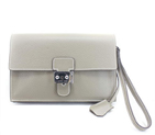 Hermes Jet Pochette Clutch Bag Clemence Leather Grey H669