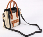 Celine Luggage small Fashion Bag Rich White Orange Black 98168