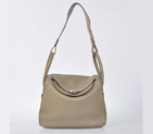 Hermes Lindy 30CM Havanne Handbags 1057 Grey Leather Silver Hardware