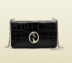 gucci 1973 black crocodile chain shoulder bag 283065 EJ50G 1000