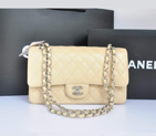 Chanel A1112 Flap Bag Original Caviar Leather Apricot