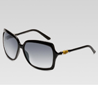 medium square frame sunglasses with bamboo detail