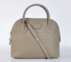 Hermes Bolide Togo Leather Tote Bag in Dark Grey with Silver hardware H31LSDGS
