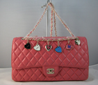 Chanel Plum lambskin leather Flap Bag with Gold chain A116PG