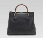 gucci diana bamboo handle black leather tote 282317 A7M0G 1000