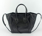 Celine Luggage Phantom Square Bags Bright Leather 108905 Black 108905