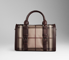 MEDIUM CHECK LEATHER BELTED BOWLING BAG 38073281