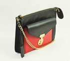 Celine Shoulder Bag Calfskin Red with Black 88028