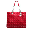 Large crimson red leather 'Dior Soft' shopping bag CAL44956 M350